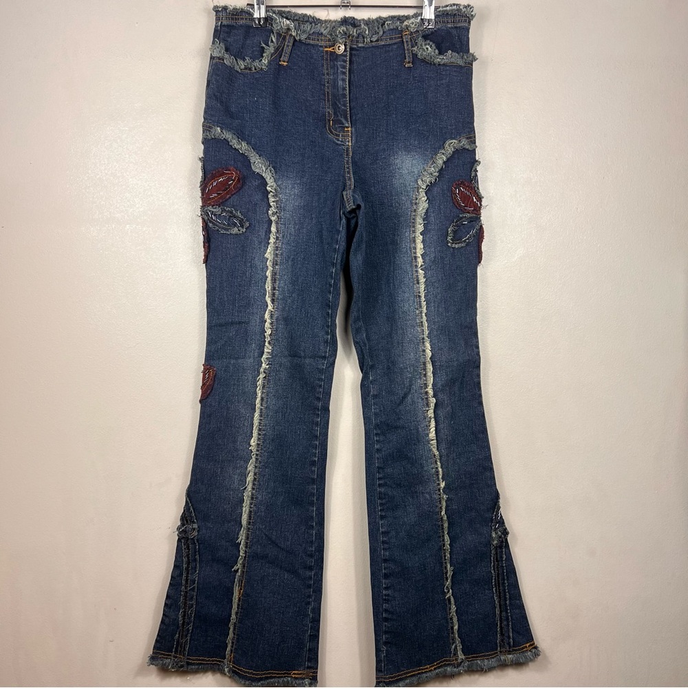 Vintage Low Rise 90’s Bootcut Flare Leg Ruffled Jeans
